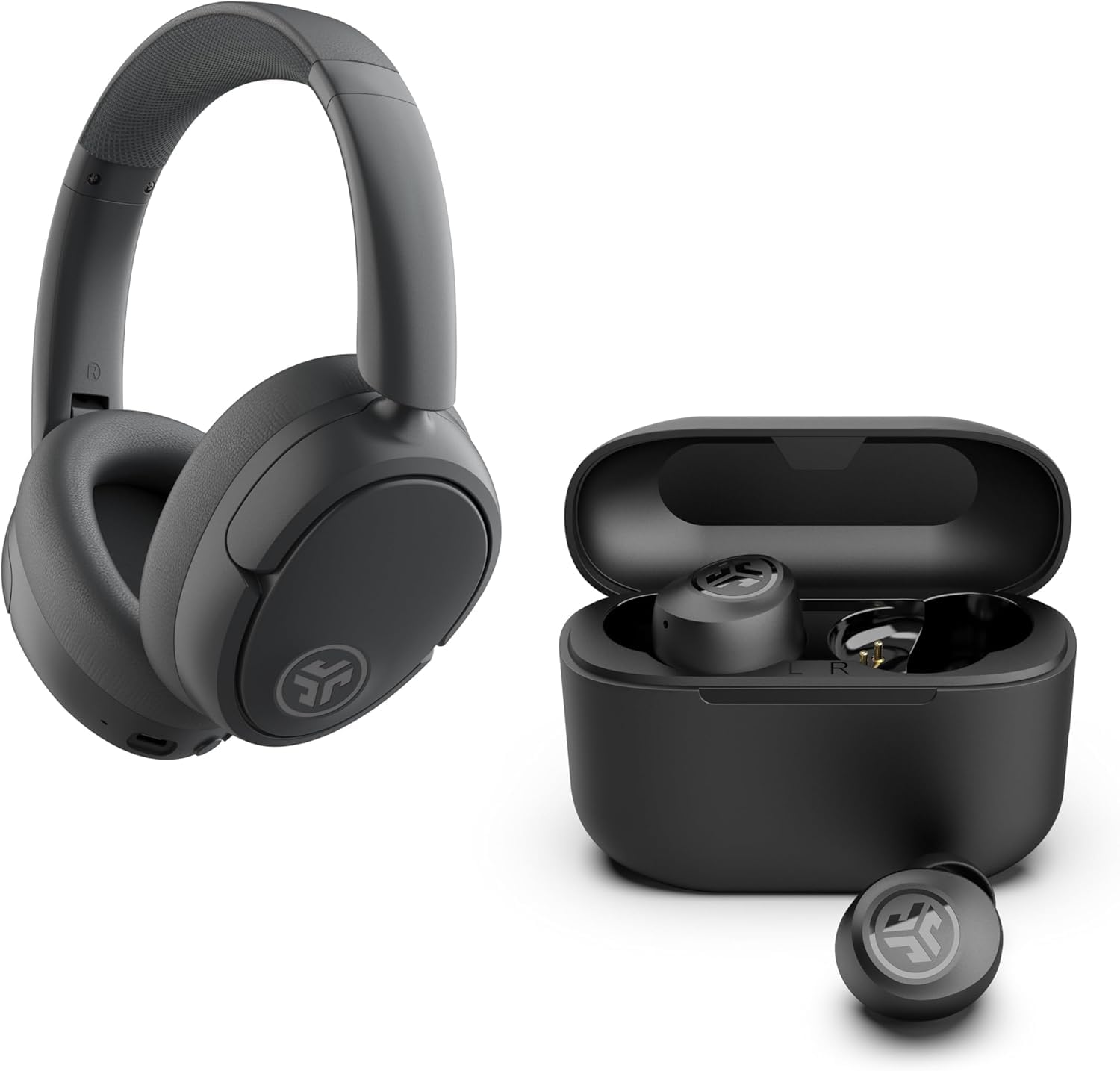 JBuds Lux ANC Headphones & Go Pop+ Black Gift Set